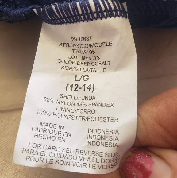 Vintage Striped One-Piece Swimsuit - Blue and Green - Picture 7 of 9